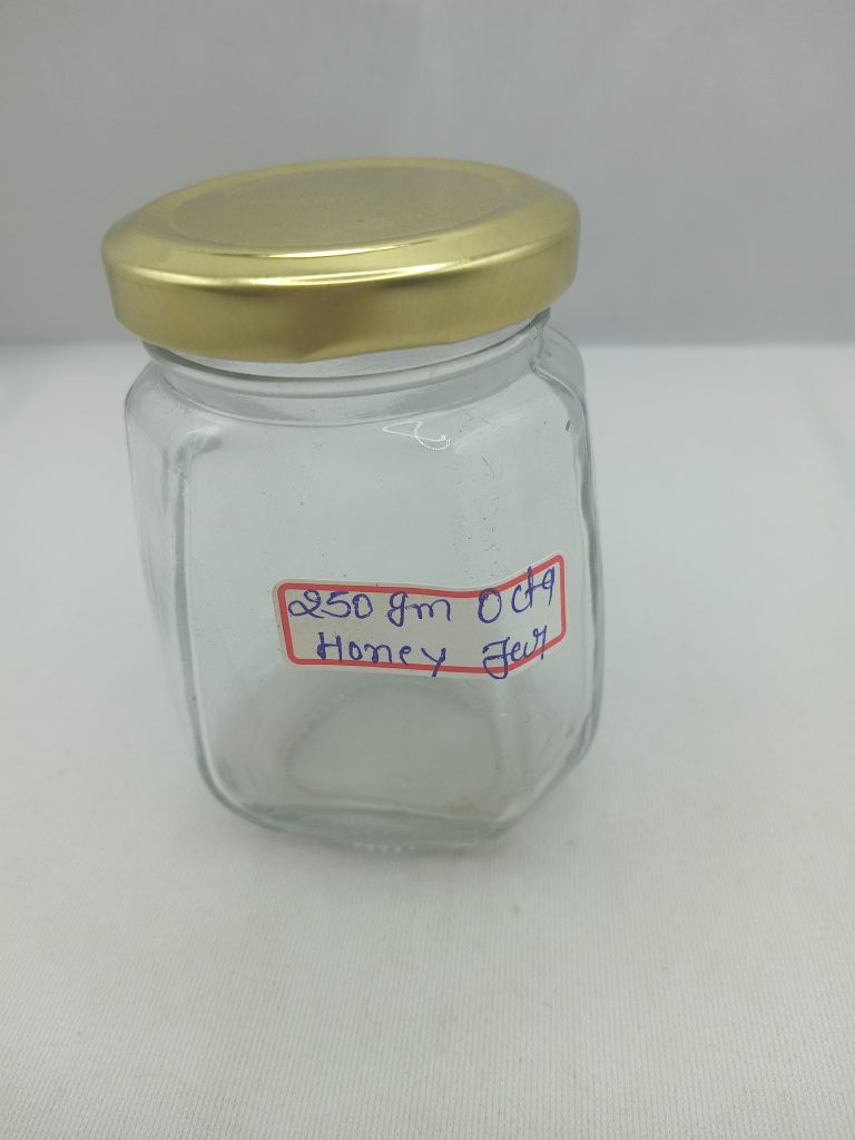250 gm Octa Glass Honey Jar