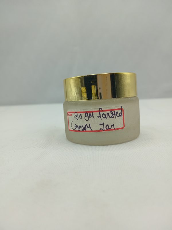 Frosted Glass Cream Jar