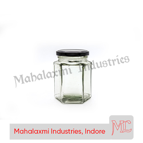 400 ml Hexagonal Glass Jar