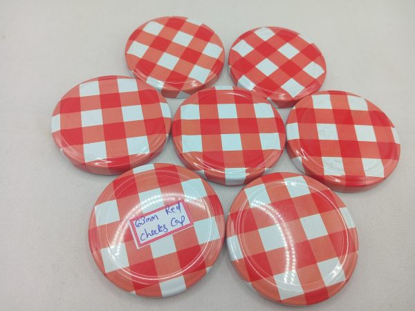 63 mm Red Checks Lugs Cap